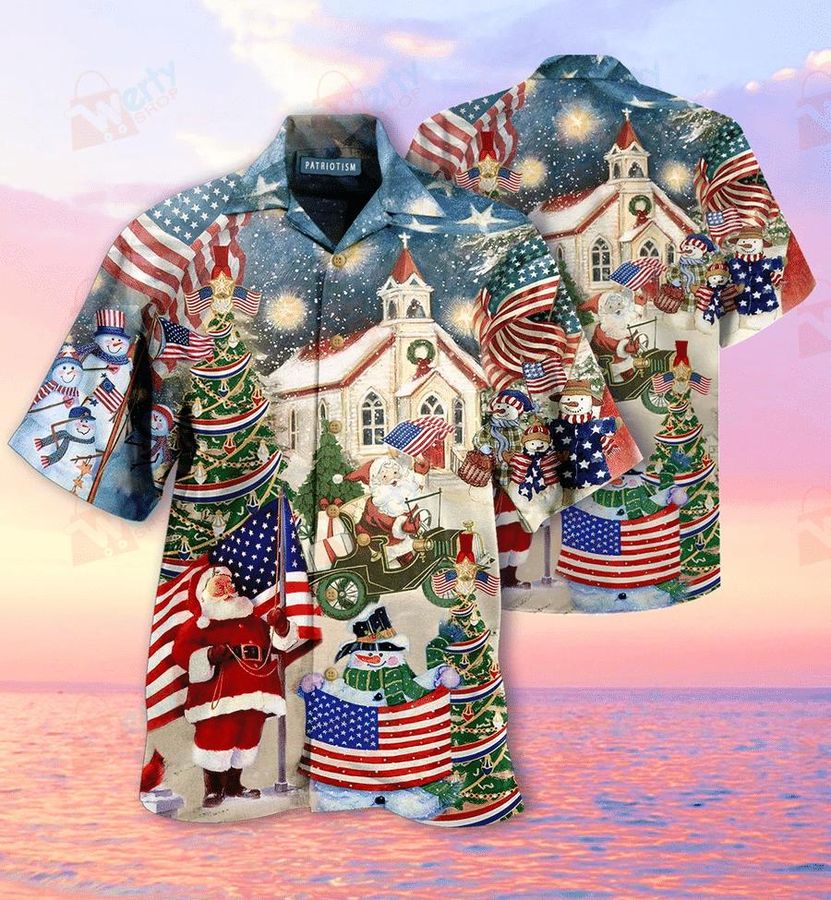 Patriotism American On Christmas Hawaiian Shirt Pre12553, Hawaiian shirt, beach shorts, One-Piece Swimsuit, Polo shirt, Personalized shirt