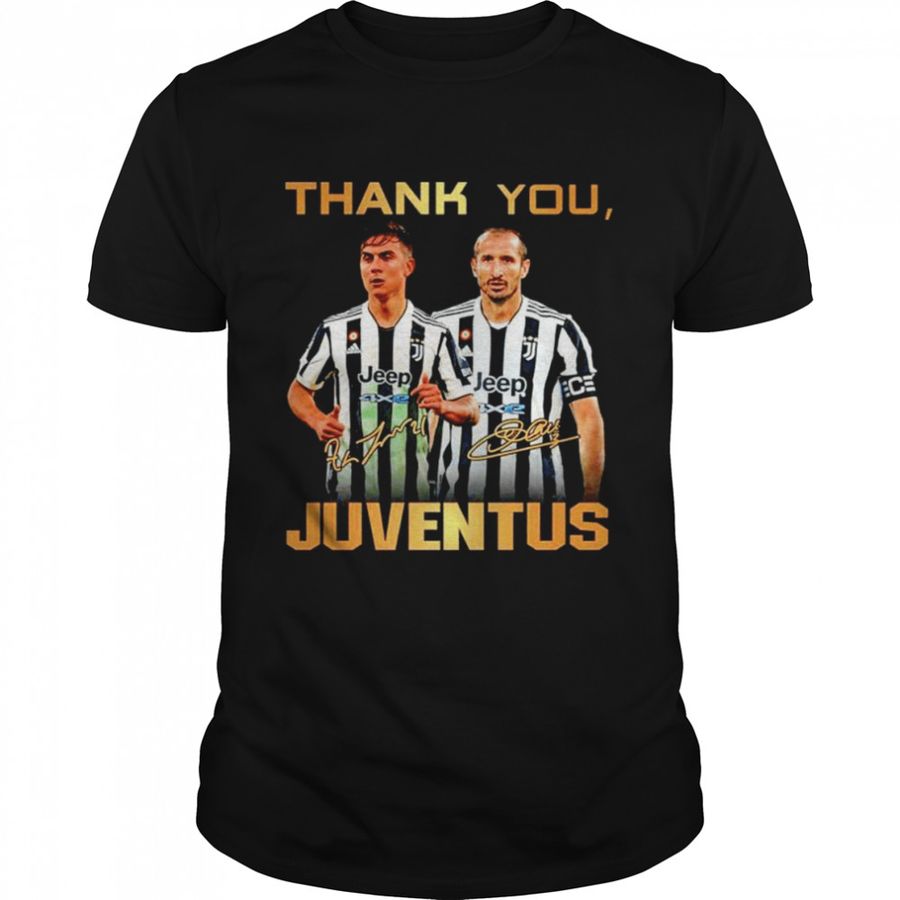 Paulo Dybala and Leonardo Bonucci Thank You Juventus signatures shirt