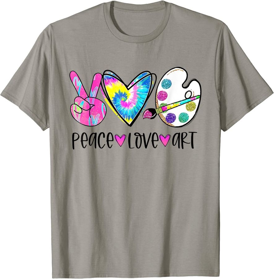 Peace Love Art Painting Palette Art Teacher tie die
