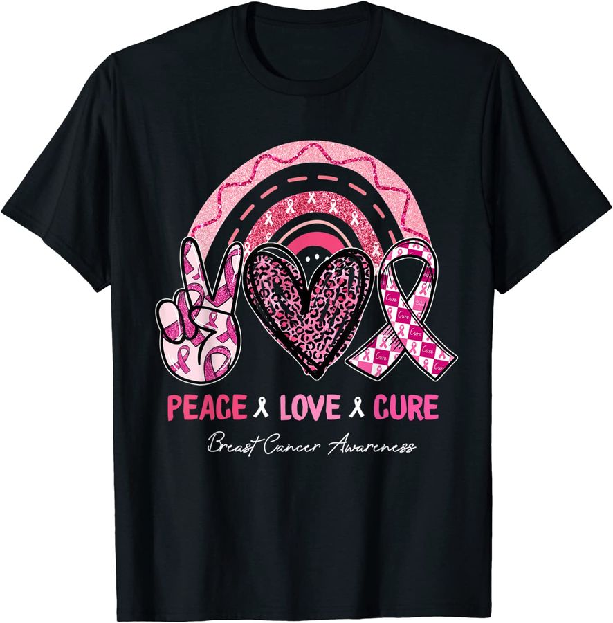 Peace Love Cure Pink Warrior Breast Cancer Awareness Month