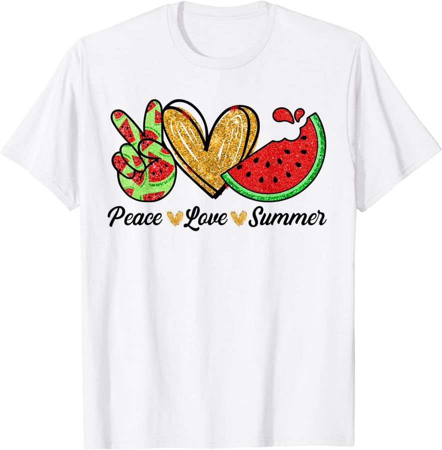 Peace Love Summer Watermelon Fruit Cool Summer Vacation