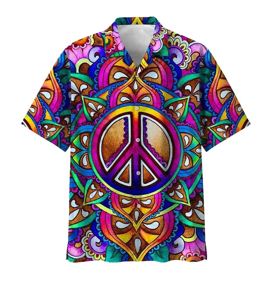 Peace Sign Clip Art Trippy Psychedelic Hawaiian Shirt