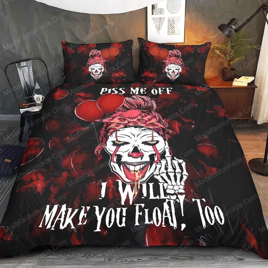 Pennywise Piss Me Off I Will Make You Float Halloween Holidays 60 Bedding Set – Duvet Cover – 3D New Luxury – Twin Full Queen King Size Comforter Cover