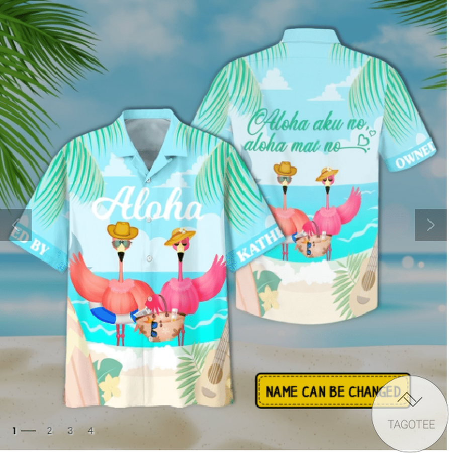 Personalized Flamingo Couple Hawaiian Shirt.png