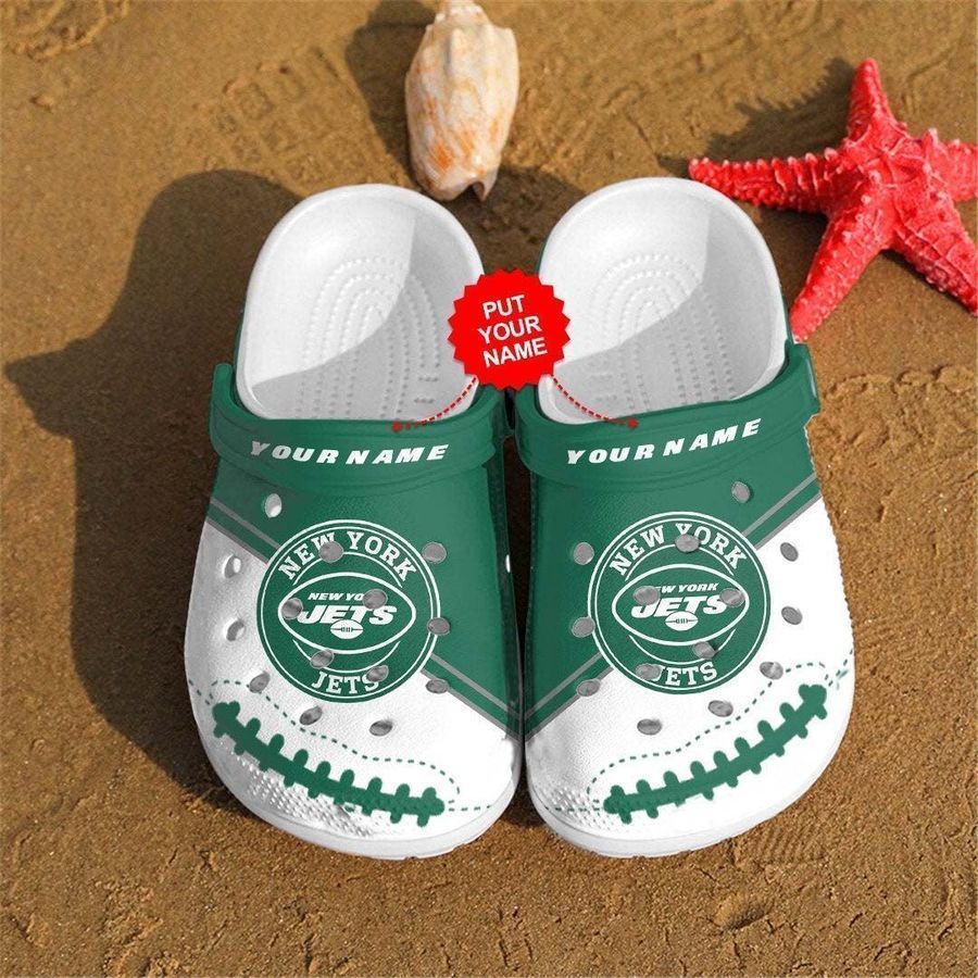 Personalized New York Jets NFL gift for fan Rubber Crocs Crocband Clogs, Comfy Footwear TL97