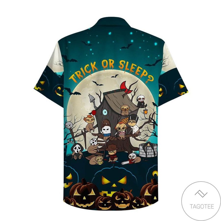 Personalized Sloth Halloween Trick Or Sleep Hawaiian Shirt