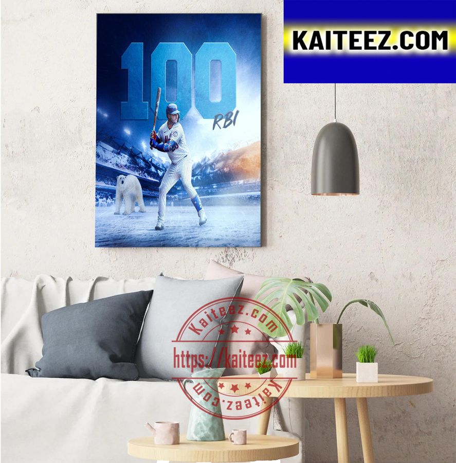 Pete Alonso 100 RBI In New York Mets Decorations Poster Canvas
