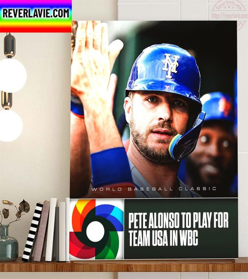Pete Alonso Playing For Team USA In 2023 WBC Home Decor Poster Canvas