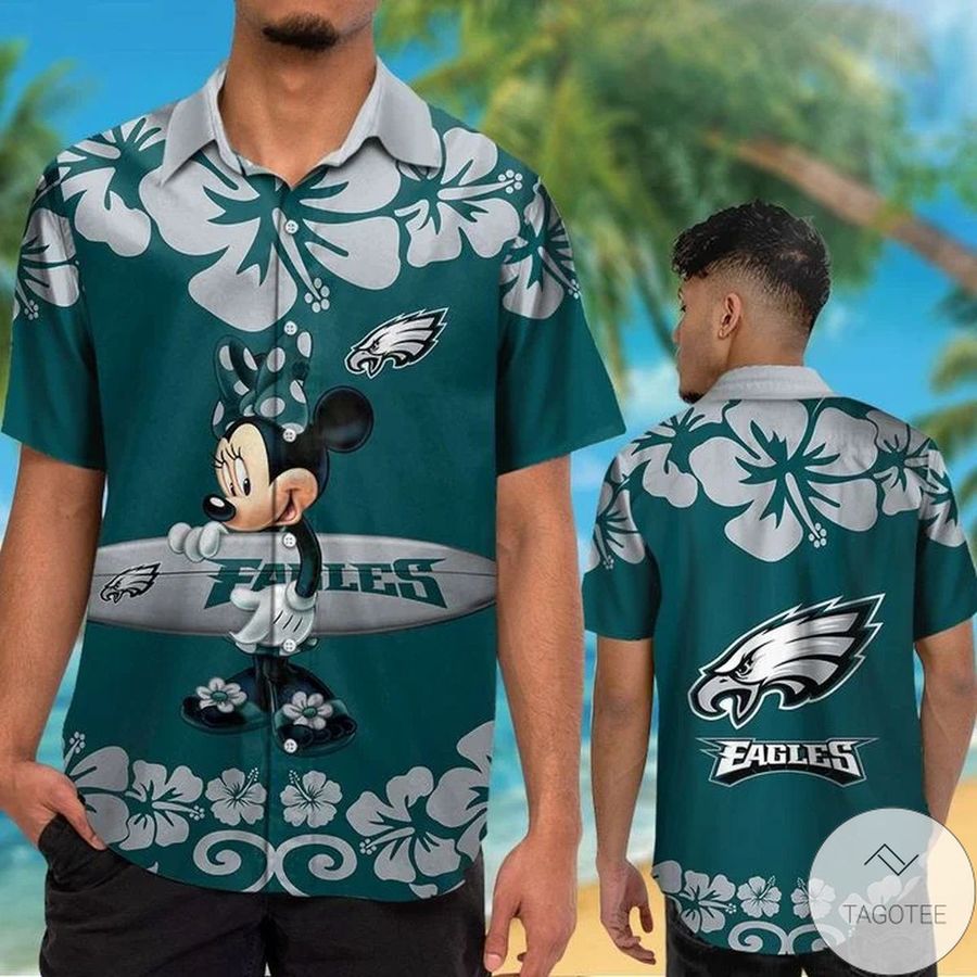 Philadelphia Eagles 038; Minnie Mouse Hawaiian Shirt