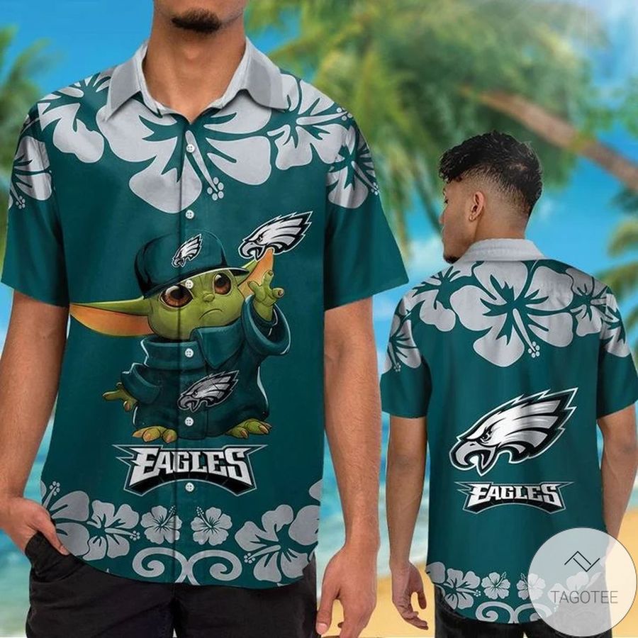 Philadelphia Eagles Baby Yoda Hawaiian Shirt