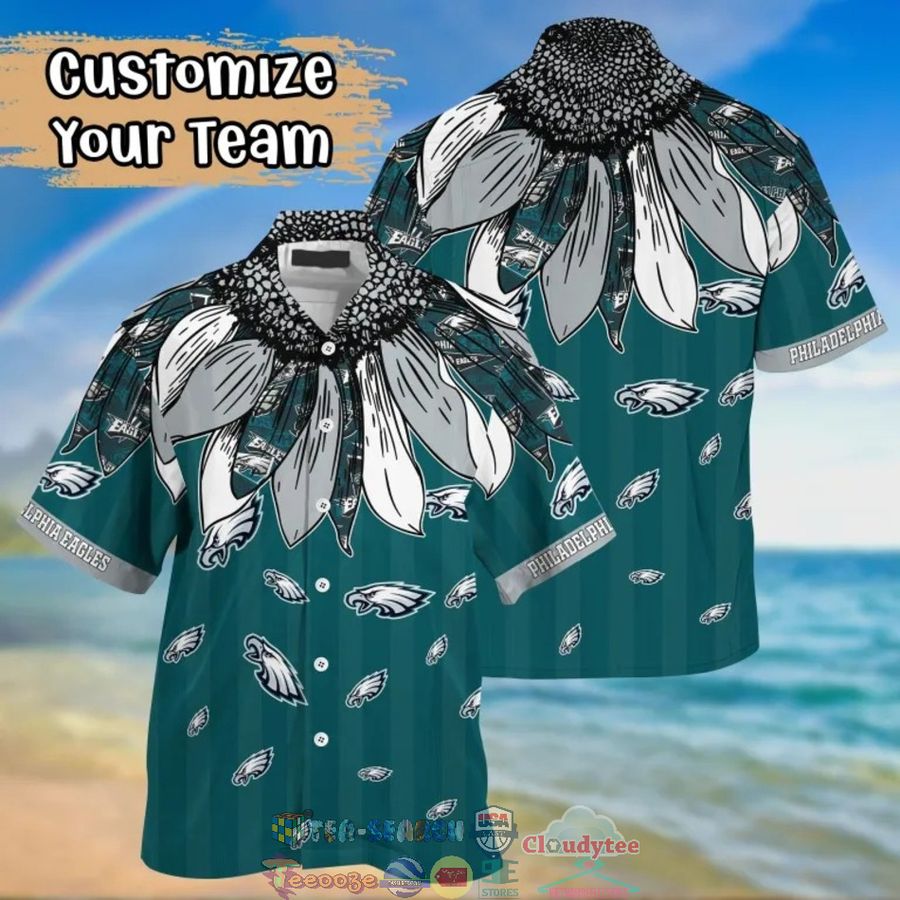 Personalize NFL Philadelphia Eagles Polynesian Tattoo Design Hawaiian Shirt