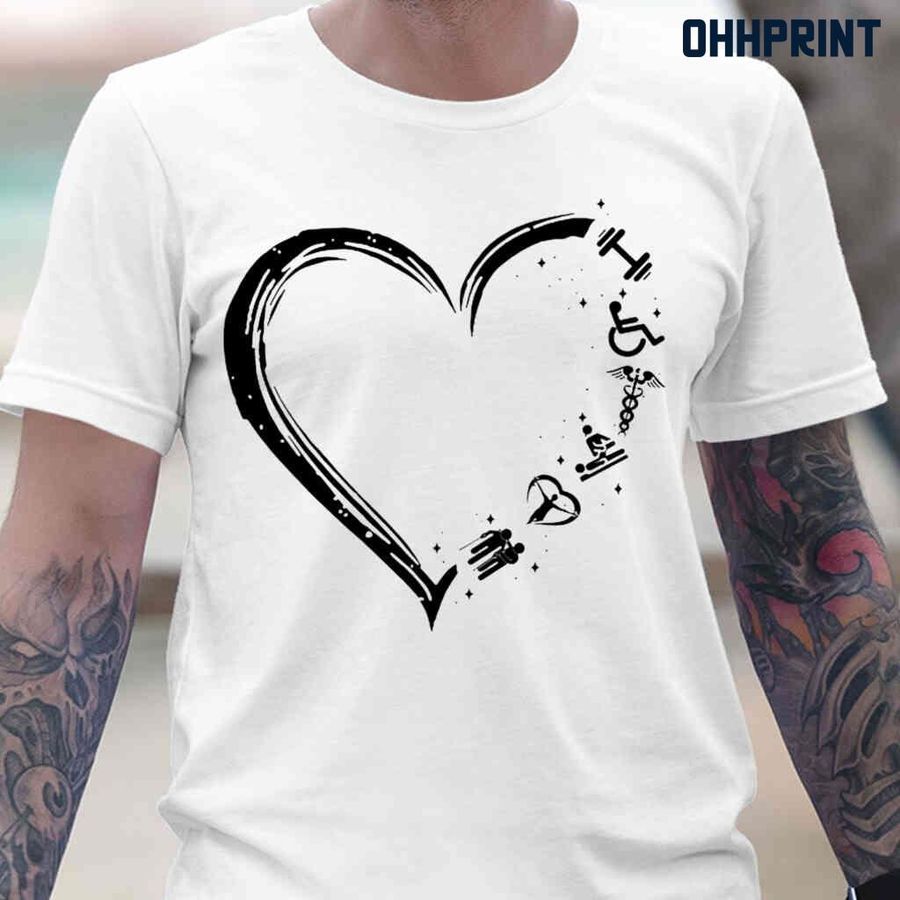 Physical Therapist Heart Tshirts White