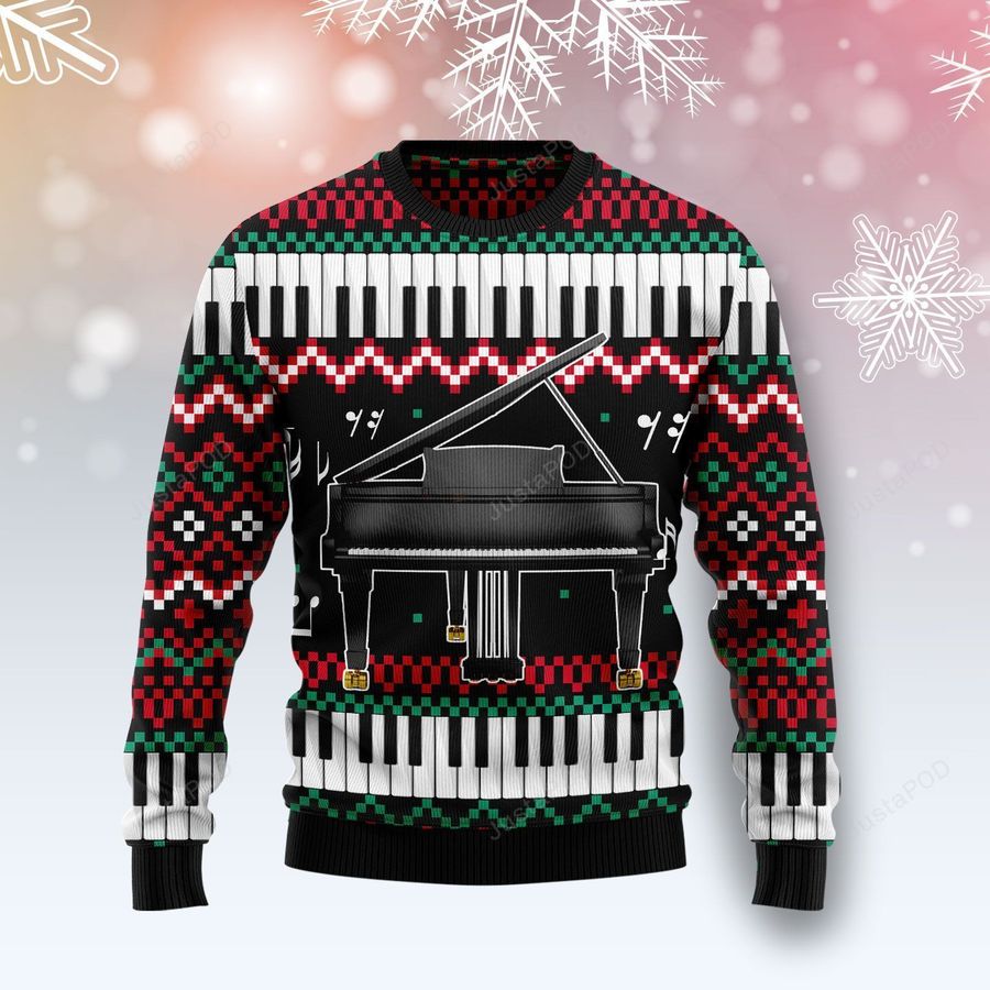 Piano Awesome Ugly Christmas Sweater All Over Print Sweatshirt Ugly