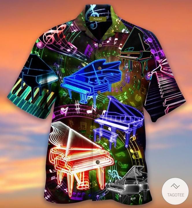 Piano Neon Hawaiian Shirt
