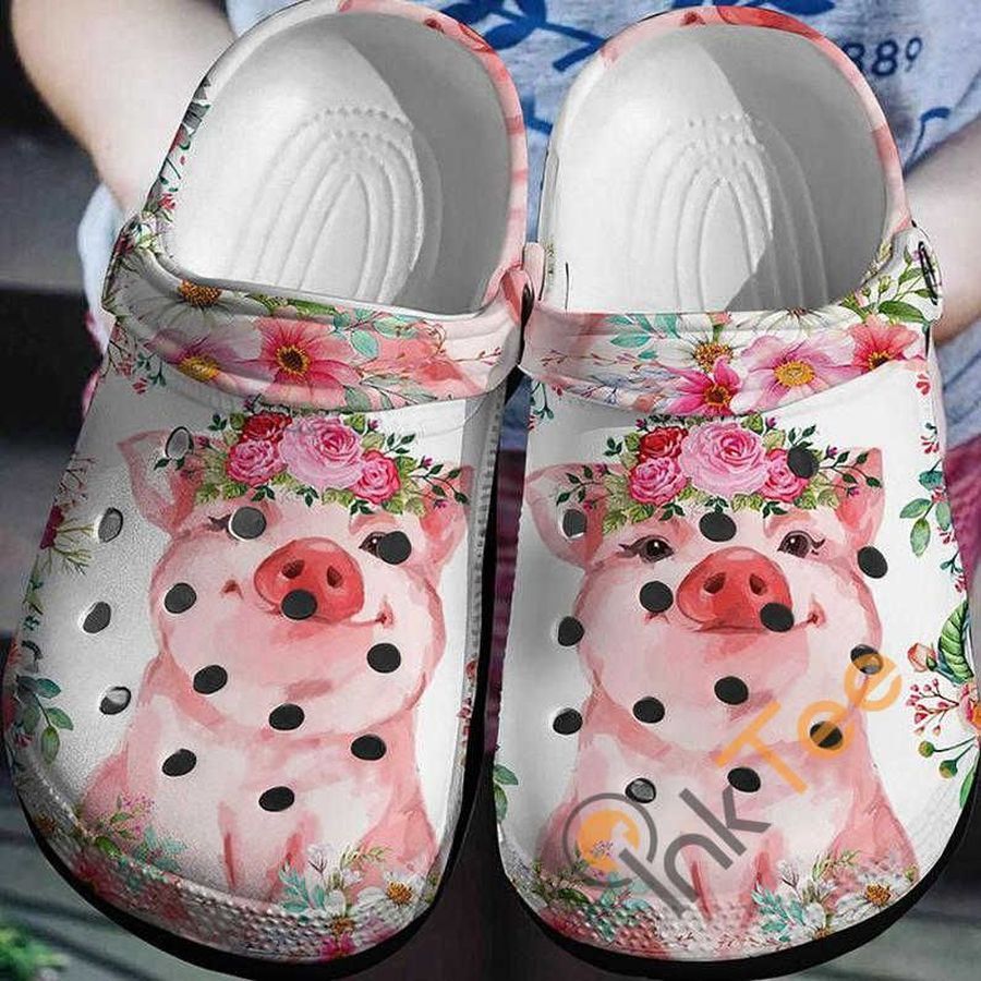 Pig Flower Farmer Crocs Clog Shoes