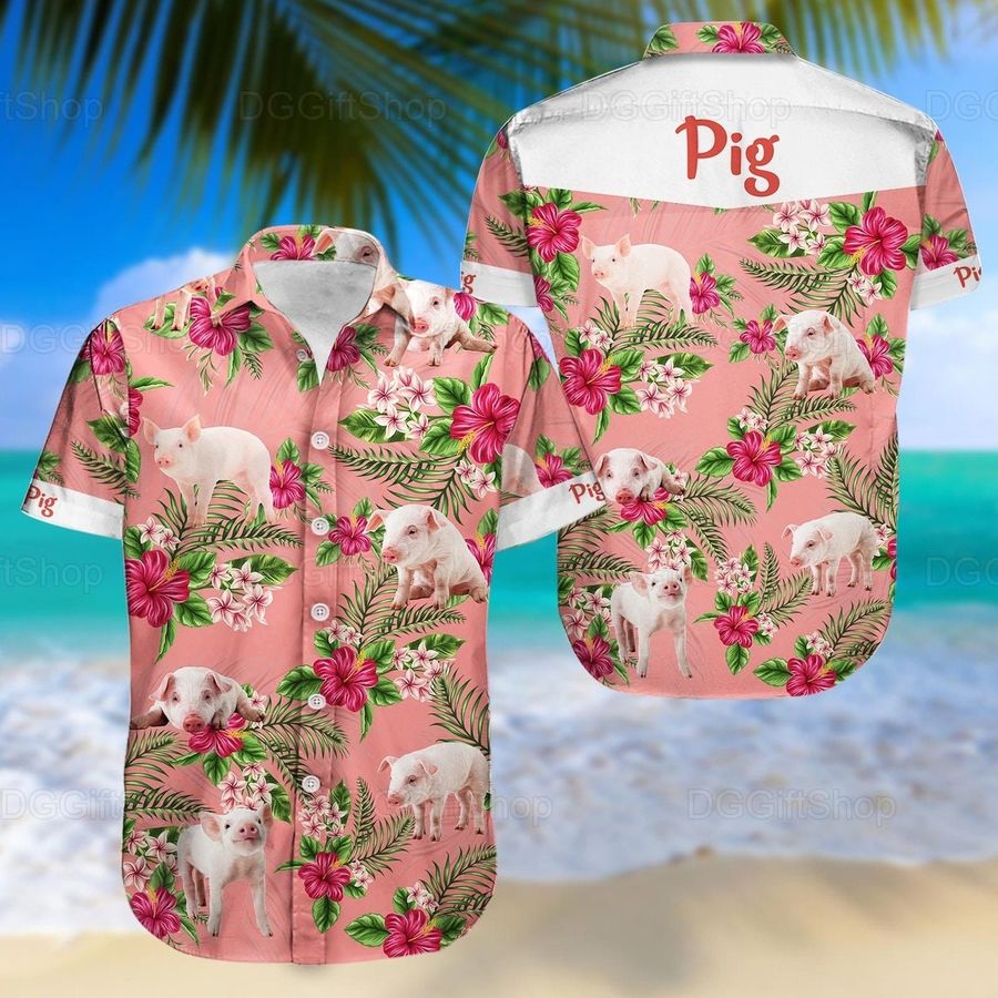Pig Hawaiian Shirt, Pig Tropical Shirt, Summer Shirt, Pig Shirt, Gift For Him, Shirt For Men, Vintage Hawaii Shirt, Pig Aloha Shirt