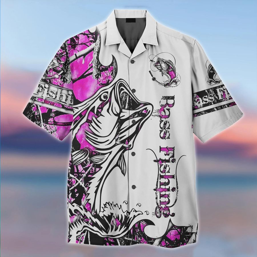 Pink Bass Fishing Hawaiian Shirt Pre12565, Hawaiian shirt, beach shorts, One-Piece Swimsuit, Polo shirt, Personalized shirt, funny shirts