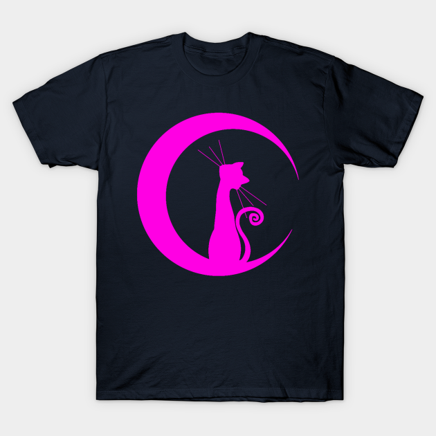pink moon cat T-shirt, Hoodie, SweatShirt, Long Sleeve