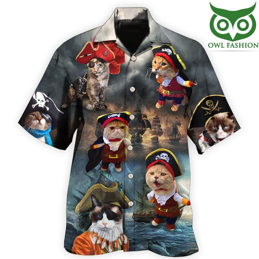 Pirate cat style limited edition Hawaiian shirt