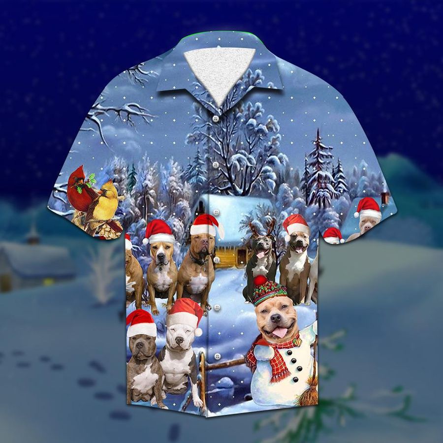 Pitbull Christmas Hawaiian Shirt Pre12459, Hawaiian shirt, beach shorts, One-Piece Swimsuit, Polo shirt, Personalized shirt, funny shirts