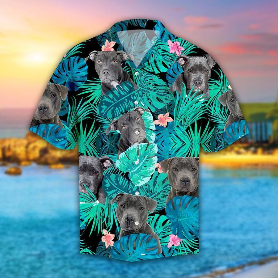 Pitbull Hibiscus Tropical Hawaiian Shirt Pre12408, Hawaiian shirt, beach shorts, One-Piece Swimsuit, Polo shirt, Personalized shirt, funny shirts