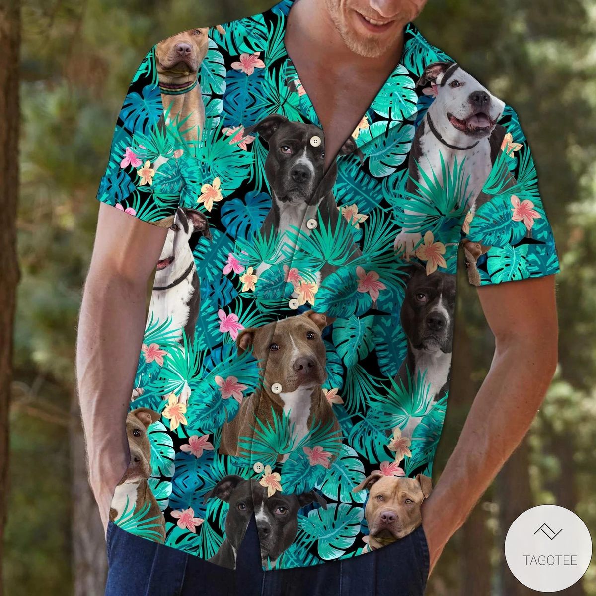 Pitbull Tropical Hawaiian Shirt