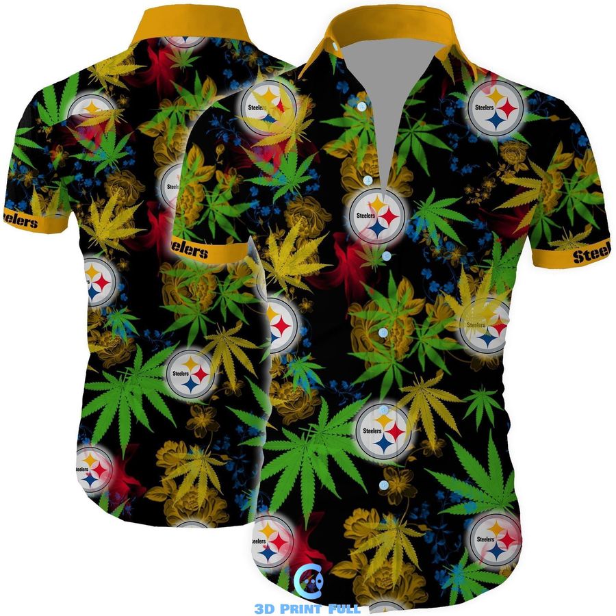 Pittsburgh Steelers Cannabis All Over Printed Hawaiian Shirts