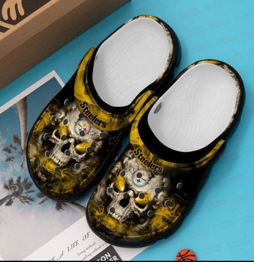 Pittsburgh Steelers Skull Crocs Clog Shoes
