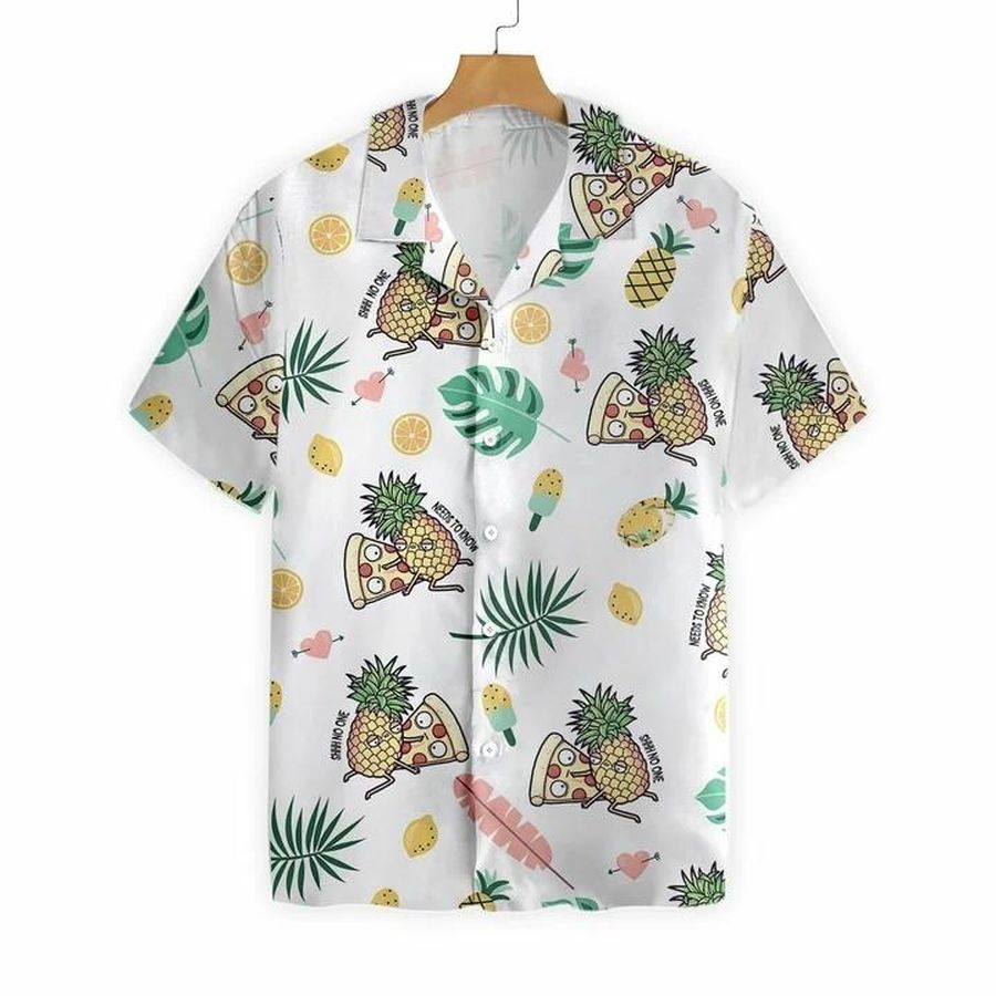 Pizza Pineapple Cartoon Hawaiian Shirt Pre11267, Hawaiian shirt, beach shorts, One-Piece Swimsuit, Polo shirt, Personalized shirt, funny shirts