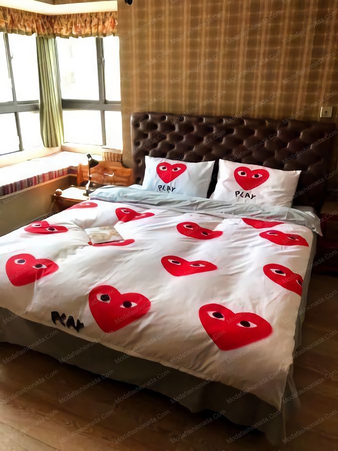 Play Comme Des Garcons Brands 1 Bedding Set – Duvet Cover – 3D New Luxury – Twin Full Queen King Size Comforter Cover