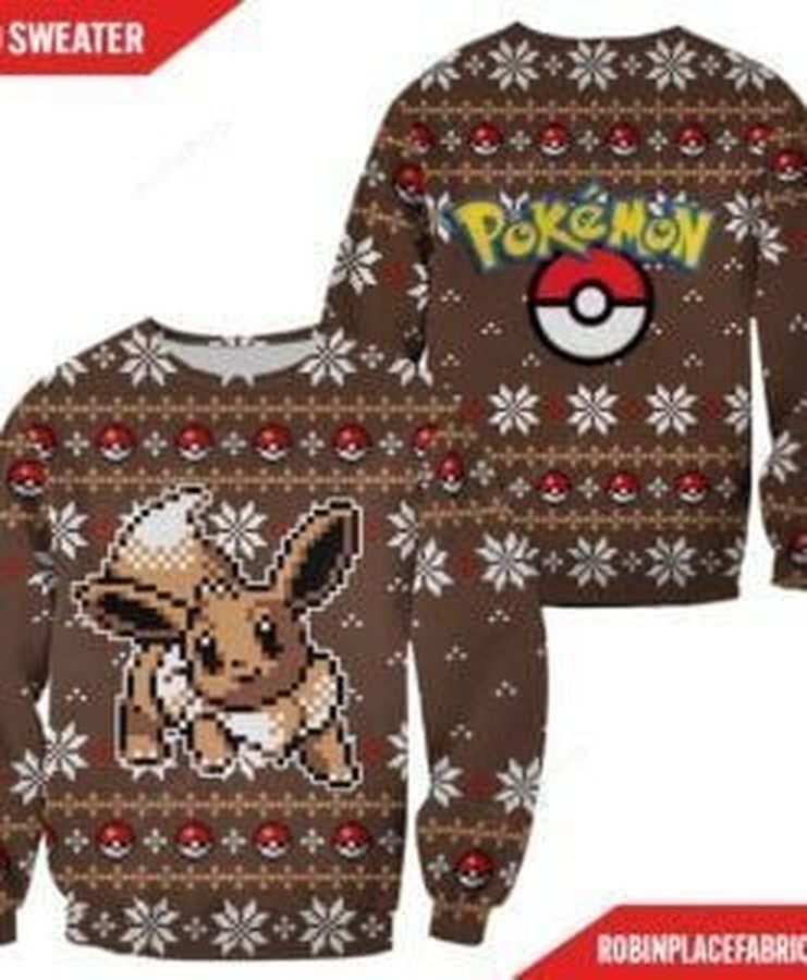 Pokemon Eevee Ugly Christmas Sweater All Over Print Sweatshirt Ugly