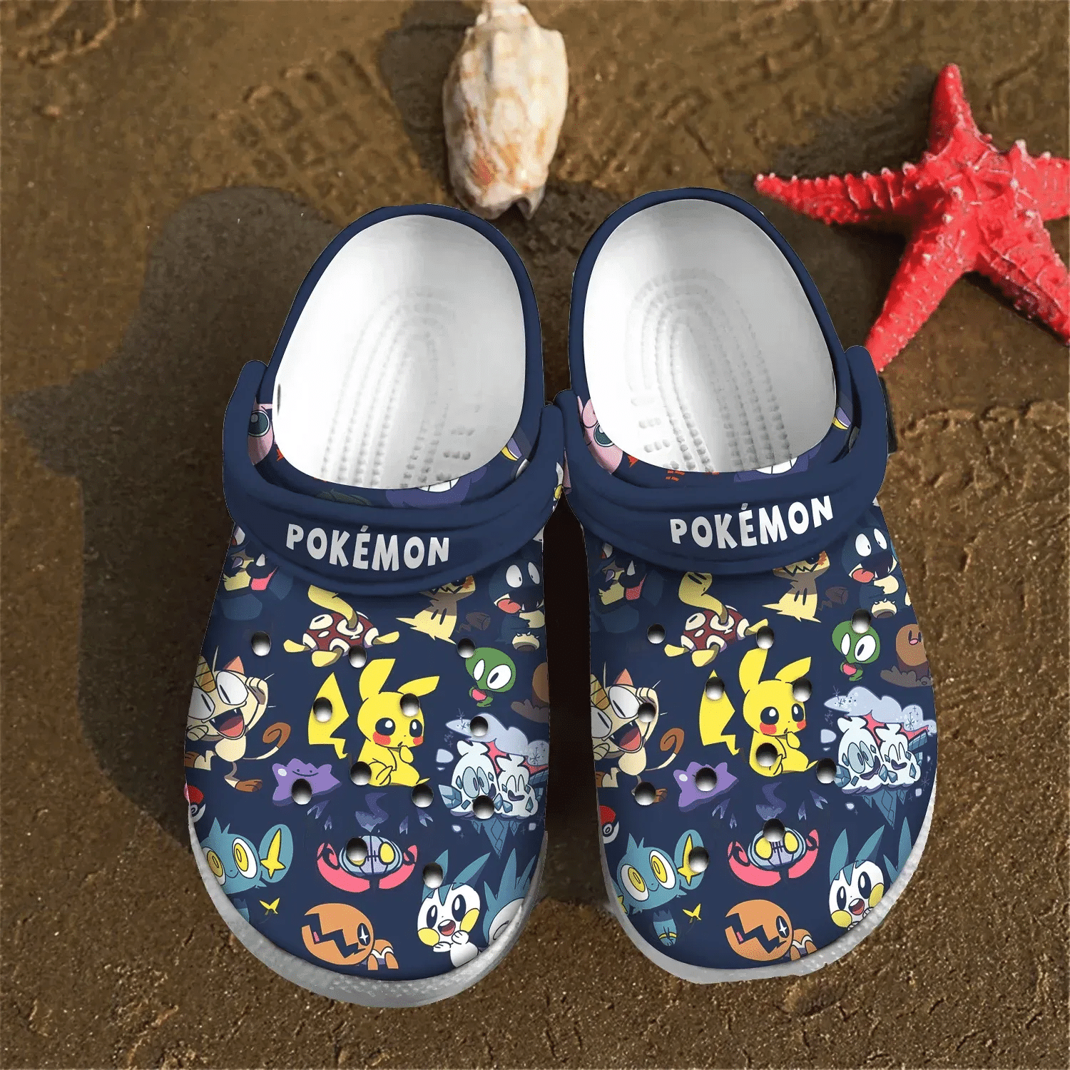 Pokemon icon gift For lover Rubber Crocs Crocband Clogs, Comfy Footwear TL97