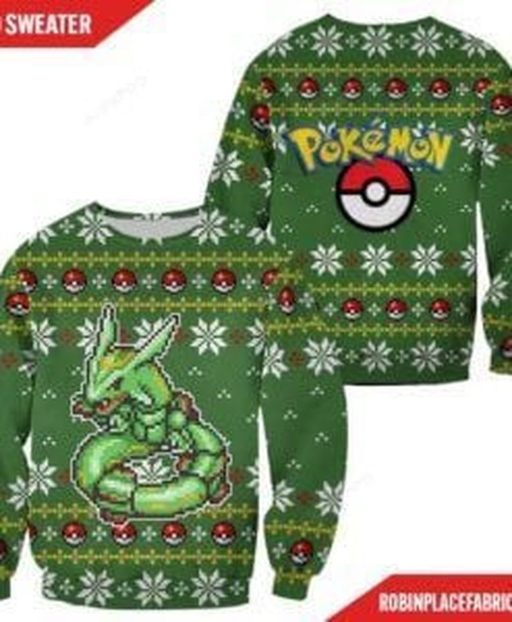 Pokemon Rayquaza Ugly Christmas Sweater All Over Print Sweatshirt Ugly