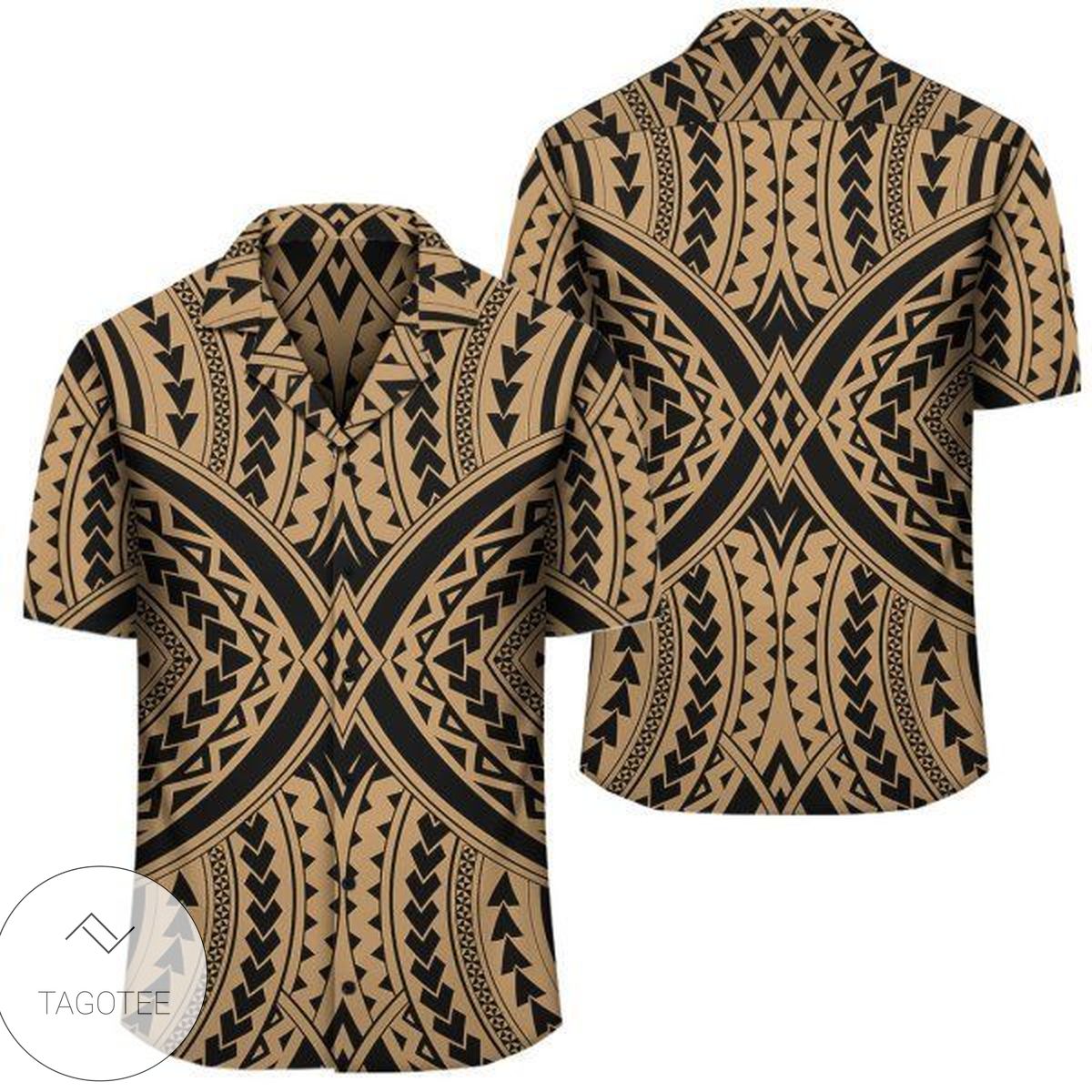 Polynesian Tradition Gold Hawaiian Shirt