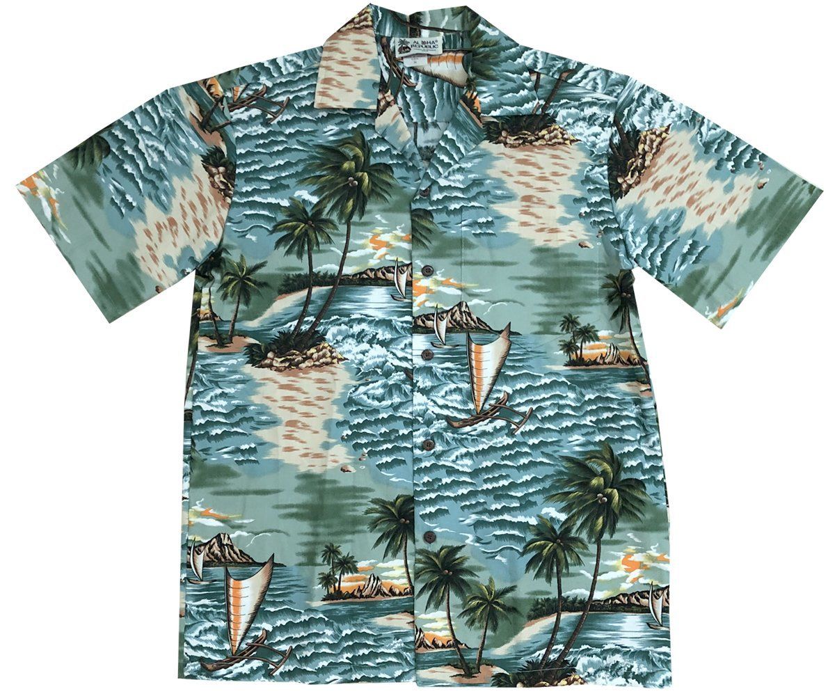 Polynesian Voyage Teal Hawaiian Shirt