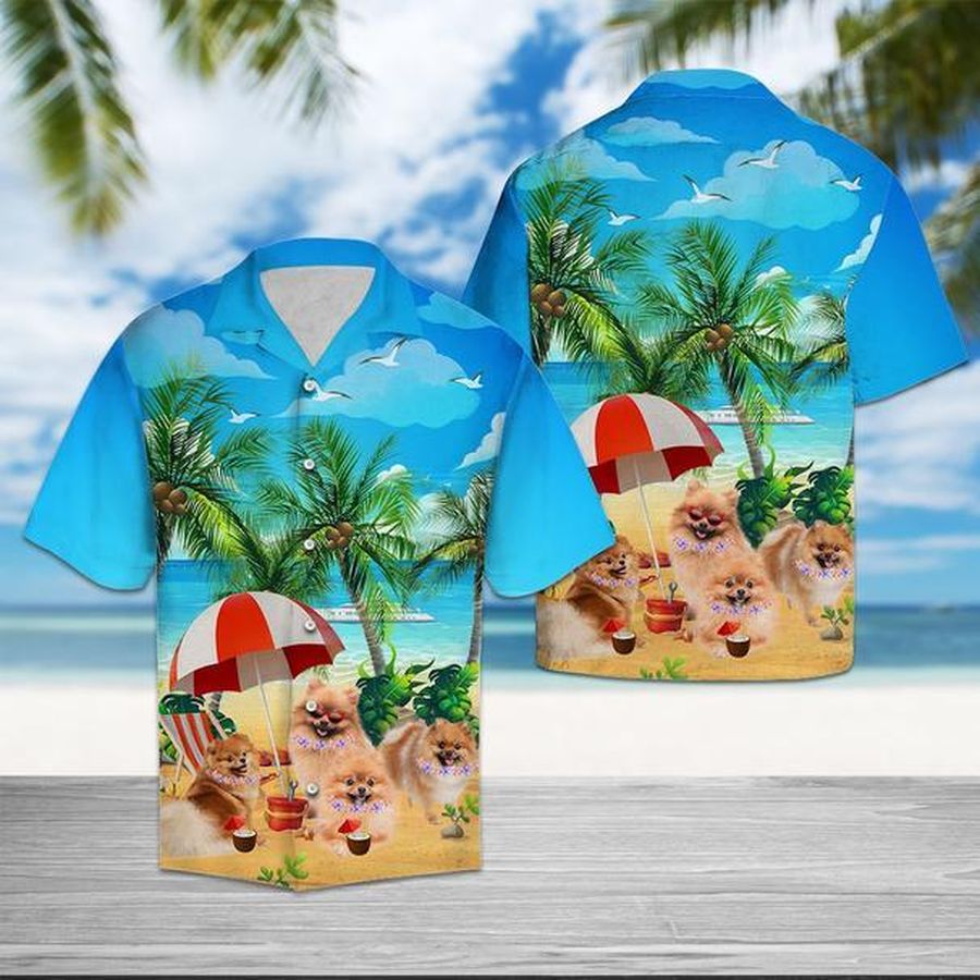 Pomeranian Beach Summer Hawaiian Shirt Pre10573, Hawaiian shirt, beach shorts, One-Piece Swimsuit, Polo shirt, Personalized shirt, funny shirts