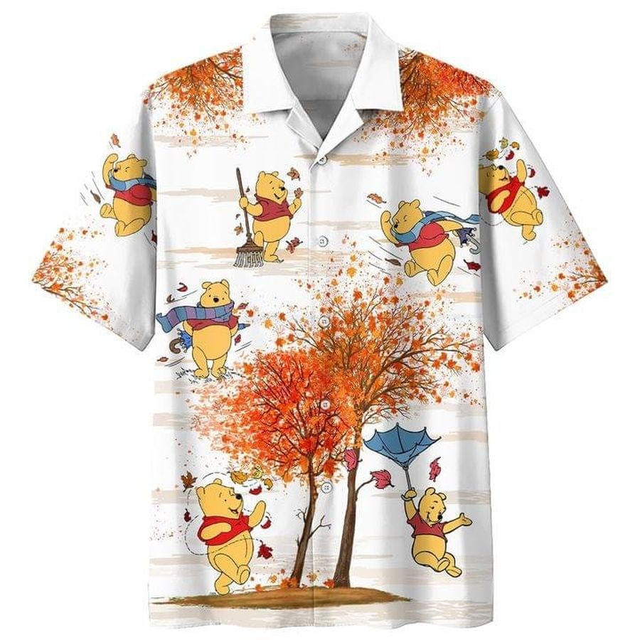 Pooh Hawaii Shirt, Winnie The Pooh Shirt, P00h Autumn Shirt, P00h Halloween Hawaiian Set