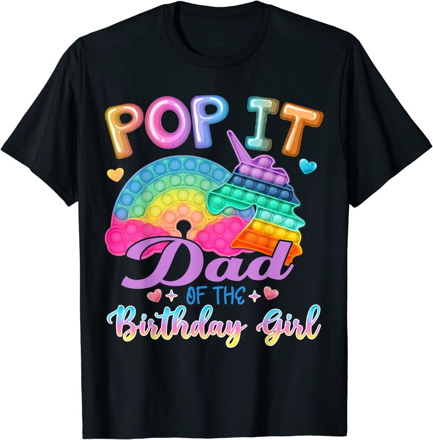 Pop It Dad of the Birthday Girl Fidget Kids Family Matching_1