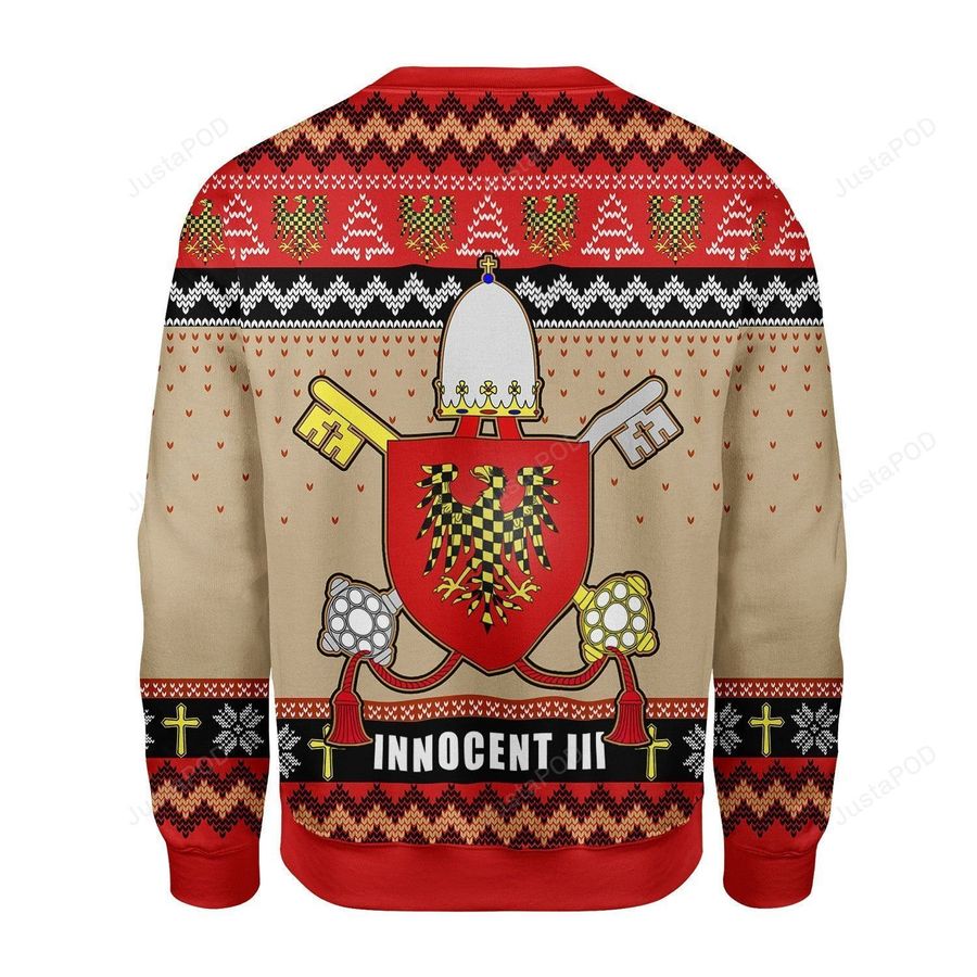 Pope Innocent III Coat of Arms Ugly Christmas Sweater All