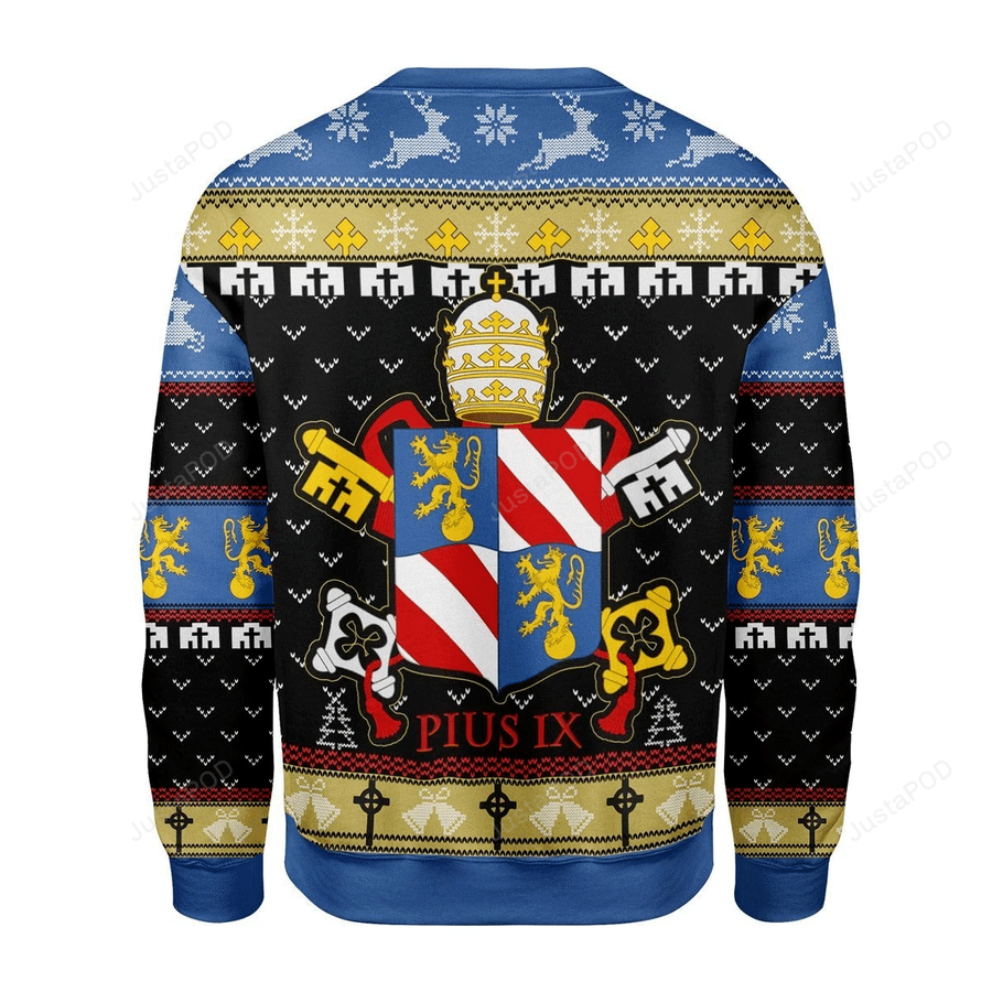 Pope Pius IX Coat Of Arms Ugly Christmas Sweater All.png