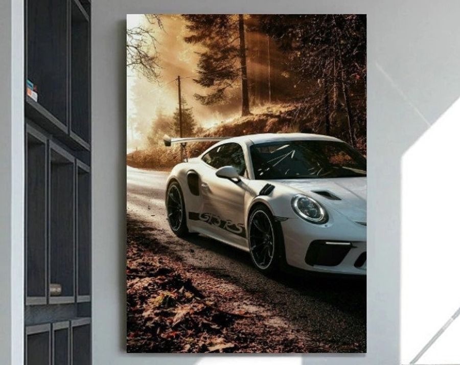 Porsche 911 GT3 Wall Art, Porsche Canvas, Porsche 911 Poster, Extra Large Car Poster, Supercar Painting, Gift for Him, Car Wall Print