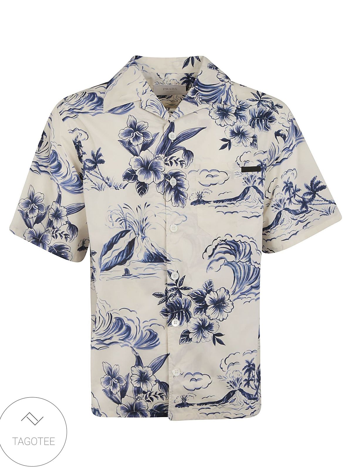 Prada Graphic Print Hawaiian Flowers Shirt