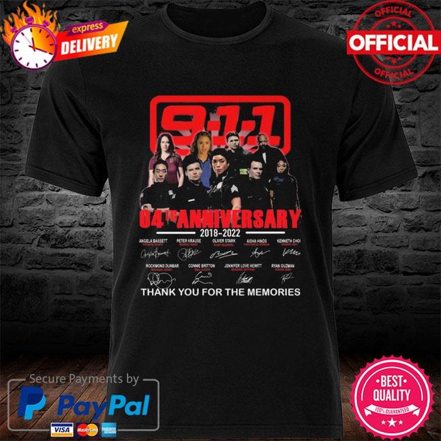 Premium 9 1 1 04th anniversary 2018 2022 thank you for the memories signatures shirt