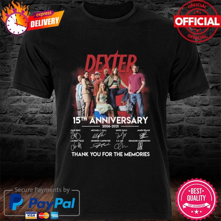 Premium Dexter 15th anniversary 2006 2021 thank you for the memories signatures shirt