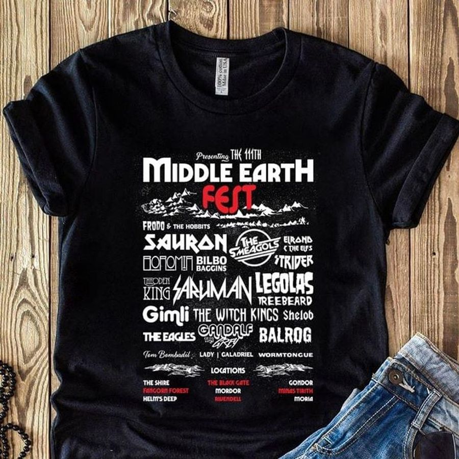 Presenting The 111th Middle Earth Felt Frodo And The Hobbits Sauron Bilbo Baggins Black T Shirt Men And Women S-6XL Cotton
