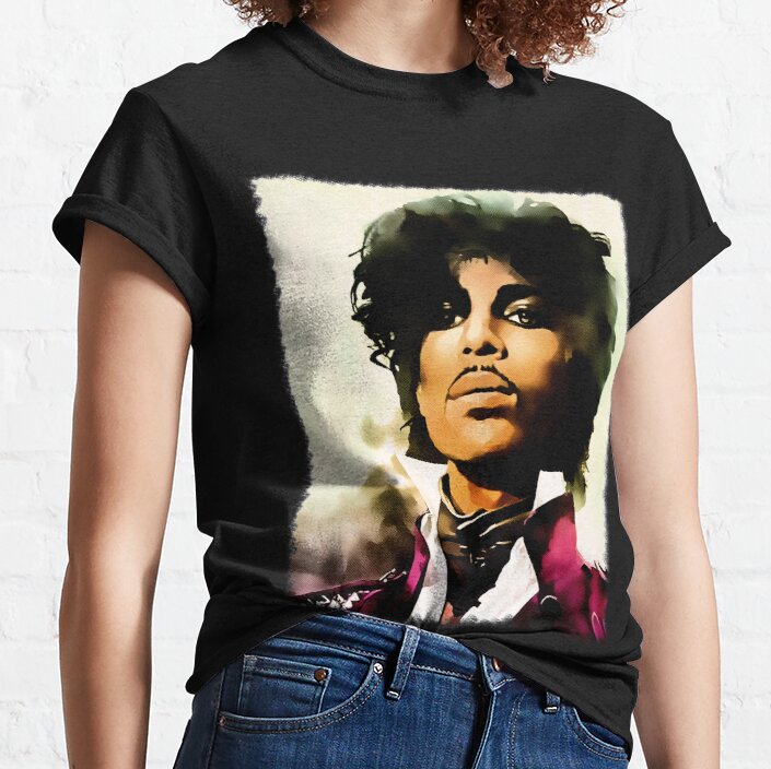 Prince legendary pop icon pop music singer fan art Classic T-Shirt