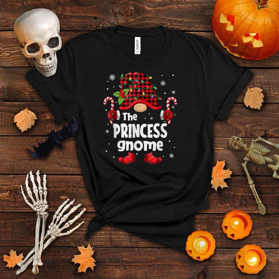 Princess Gnome Buffalo Plaid Christmas Tree Family Xmas T Shirt