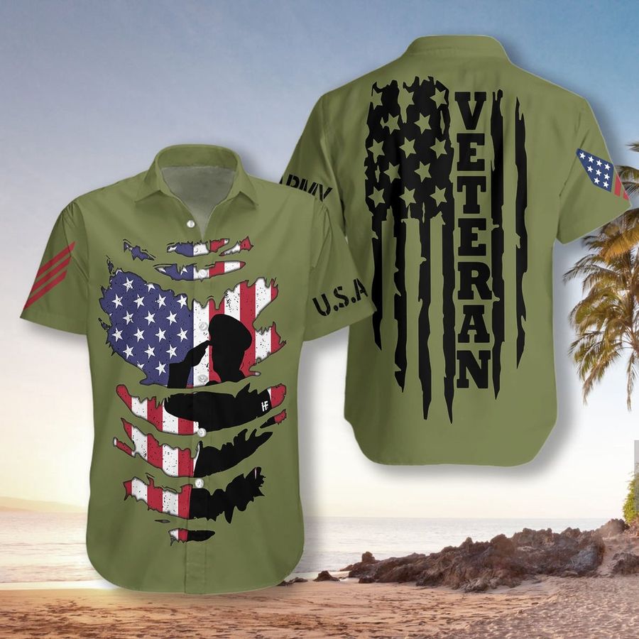 Proud Veterans Silhouette Unisex Hawaiian Shirt Pre12480, Hawaiian shirt, beach shorts, One-Piece Swimsuit, Polo shirt, Personalized shirt