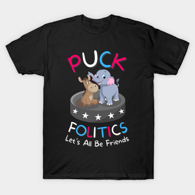 Puck Folitics Funny Politics Cute Donkey Elephant T-shirt, Hoodie, SweatShirt, Long Sleeve