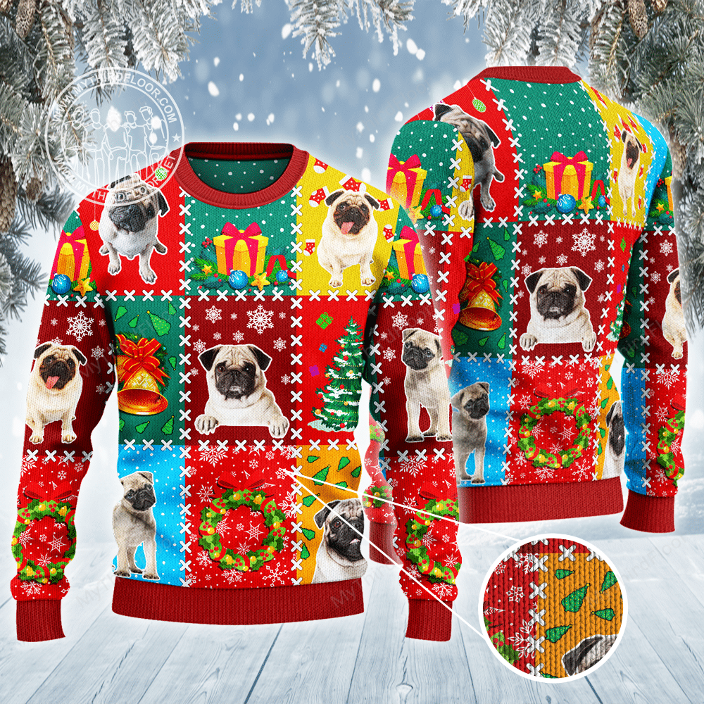 Pug Dog Lovers Christmas Wishes All Over Print 3D Ugly Sweater